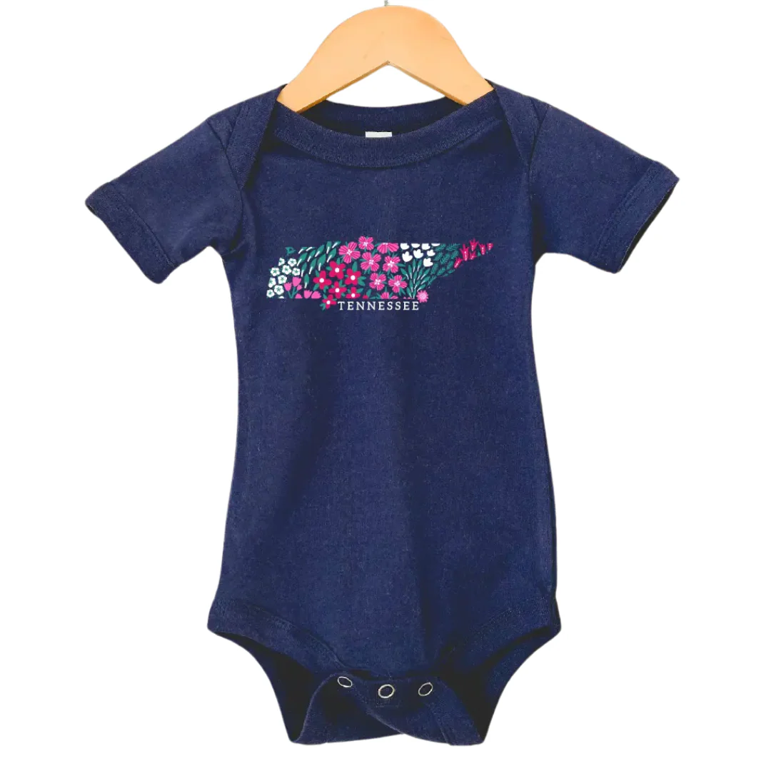 Floral Tennessee Navy Onesie - Image 2