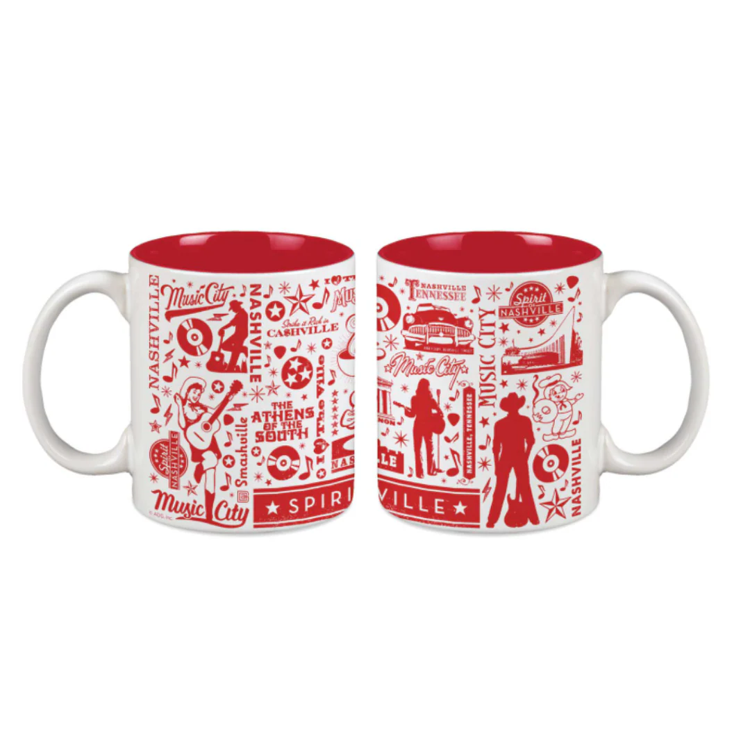 Spirit of Nashville Red and White Mug
